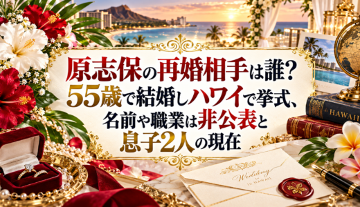 原志保の再婚相手は誰？55歳で結婚しハワイで挙式、名前や職業は非公表と息子2人の現在
